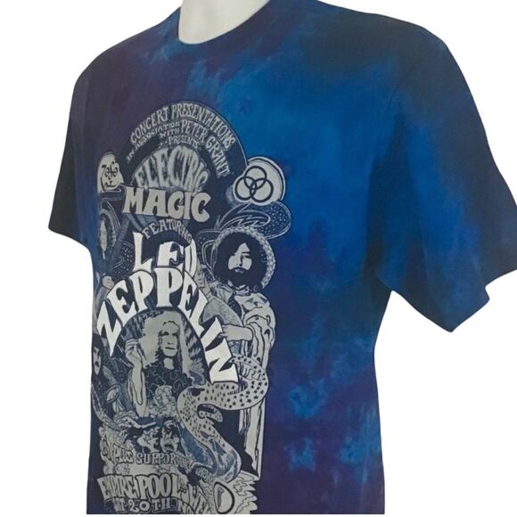 LED Zepplin Legendary Rock Band Concert Tie Dye T Shirt Crew Neck XL NWT - Picture 3 of 7